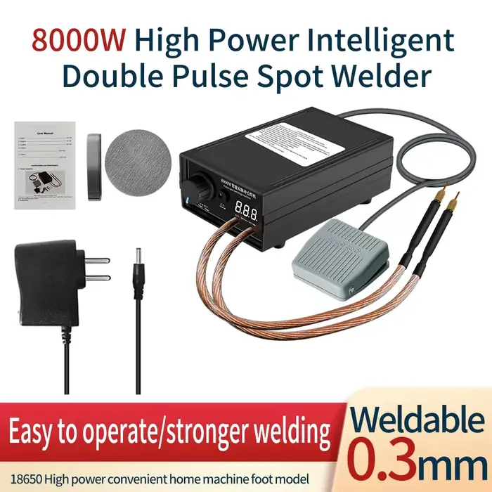 OWJHE 8000W Mini Kit de soudage par points bricolage Automat 18650 batterie Pack