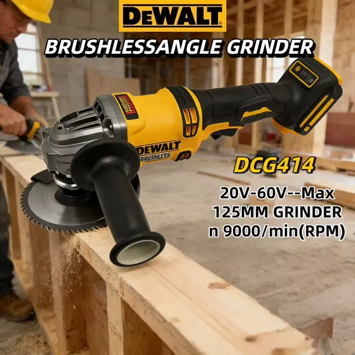 Meuleuse d'angle sans fil DEWALT DCG414 125 mm | Machine professionnelle de découpe du métal et du bois (batterie non