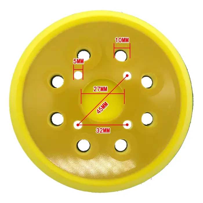 5 pouces 125mm 8 trous 3/4 clous support Pad crochet et boucle tampons de ponçage pour s'adapte à la ponceuse à Air