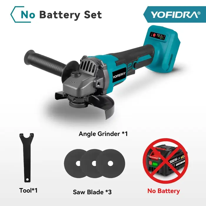 YOFIDRA 125mm meuleuse d'angle sans brosse 3 vitesses rectifieuse sans fil coupe outil de travail du
