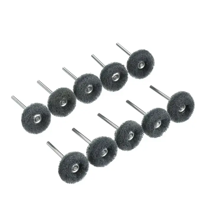 Mini ponçage et meulage en nylon, 10 pièces, planche avec tige de 3mm, perceuse à roue de polissage,