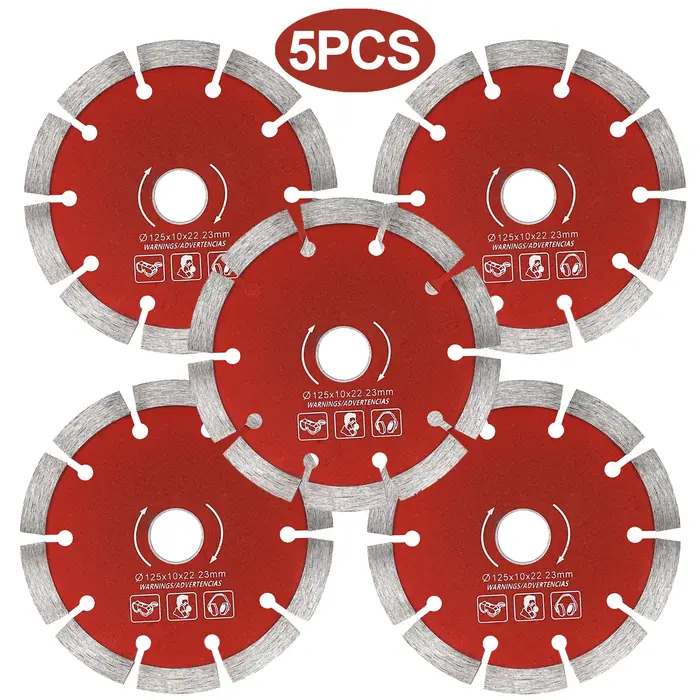 1/3/5 pièces 125mm lames de scie diamant pierre mur rainurage roue de coupe à sec pour meuleuse d'angle