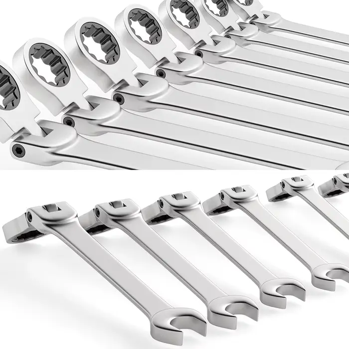 Jeu de clés combinées à cliquet, clé à cliquet à tête flexible métrique de 6 à 22 mm, clé en acier a