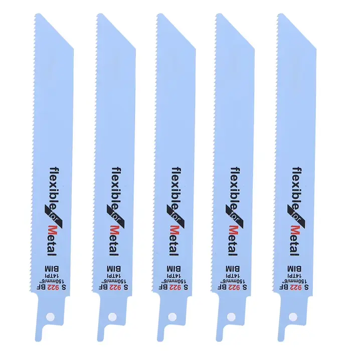 5 pièces lame de scie alternative en métal Kit de coupe pour le travail du bois outil électrique 150mm / 5