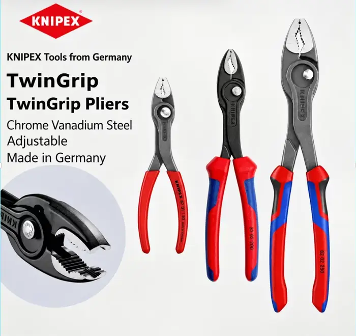 Knipex 8201150 8201200 8201250 Pinces à double poignée TwinGrip 6" 8" 10"