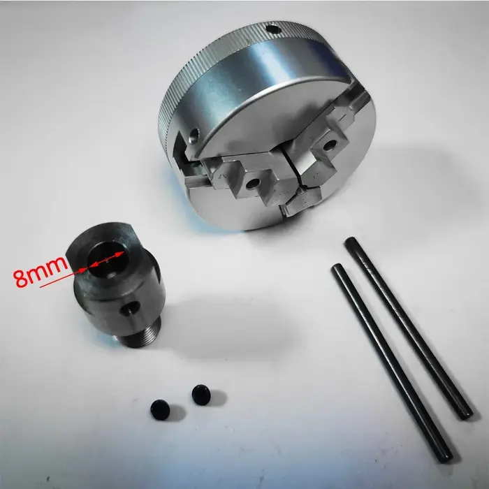 Mini mandrin à trois mâchoires de 48mm pour meuleuse d'établi de tour, perceuse électrique en alliage d'aluminium, mandrin de tournage à centrage automatique pour le travail du bois