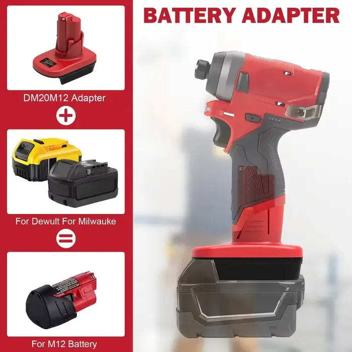 Adaptateur DM12M12 pour outils électriques Milwaukee 12V