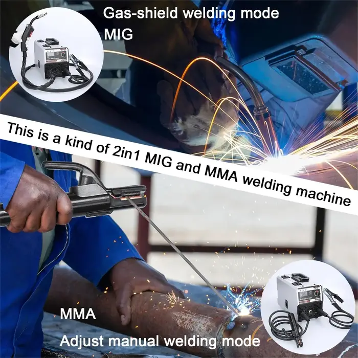 Soudeurs MIG MMA 2 en 1, protégés de gaz de dioxyde de carbone et soudage manuel, outils de soudage
