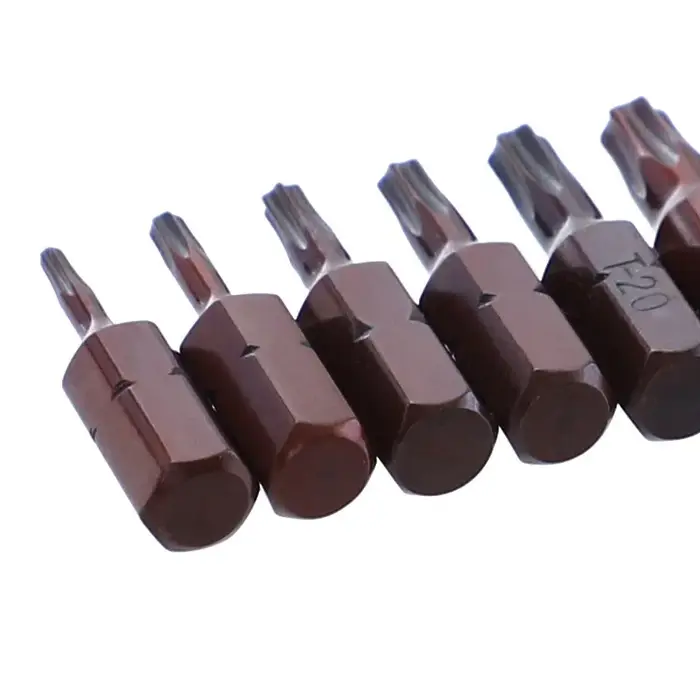 Embouts de tournevis Torx 25mm avec trou, jeu magnétique T20 T25 T6-T40 1/4 pouces, tournevis électr