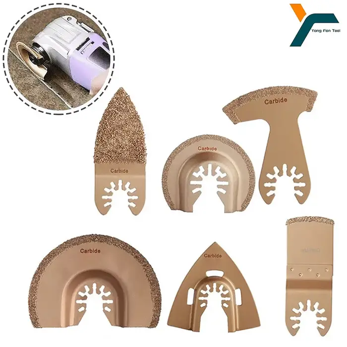 6 pièces oscillant Multitool Triangle carbure râpe lame de scie