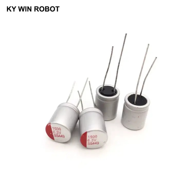 6.3V1500UF 10*13 DIP condensateur électrolytique solide 1500UF 6.3V 10X13mm