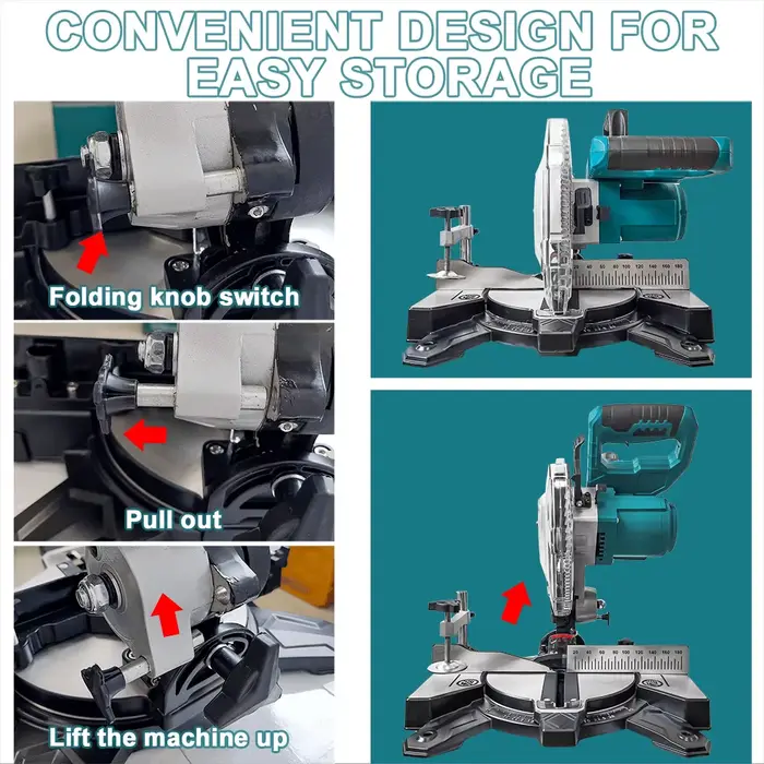 PATUOPRO scie à onglet électrique sans brosse 8 pouces sans fil en aluminium acier inoxydable coupe-métal outil