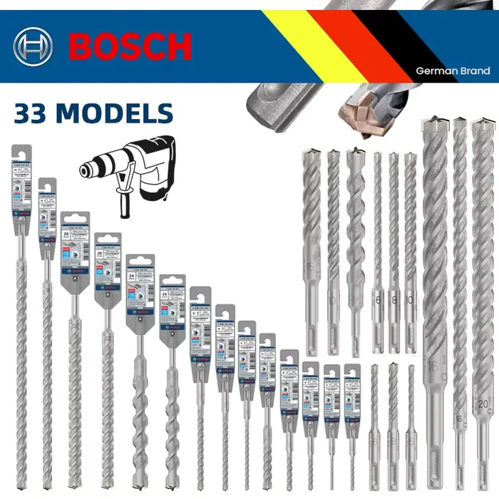 33 modèles de forets BOSCH PRO SDS Plus pour marteau perforateur
