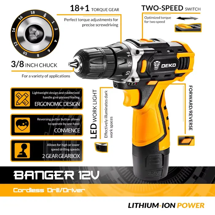 Perceuse sans fil 12V 16V 20V