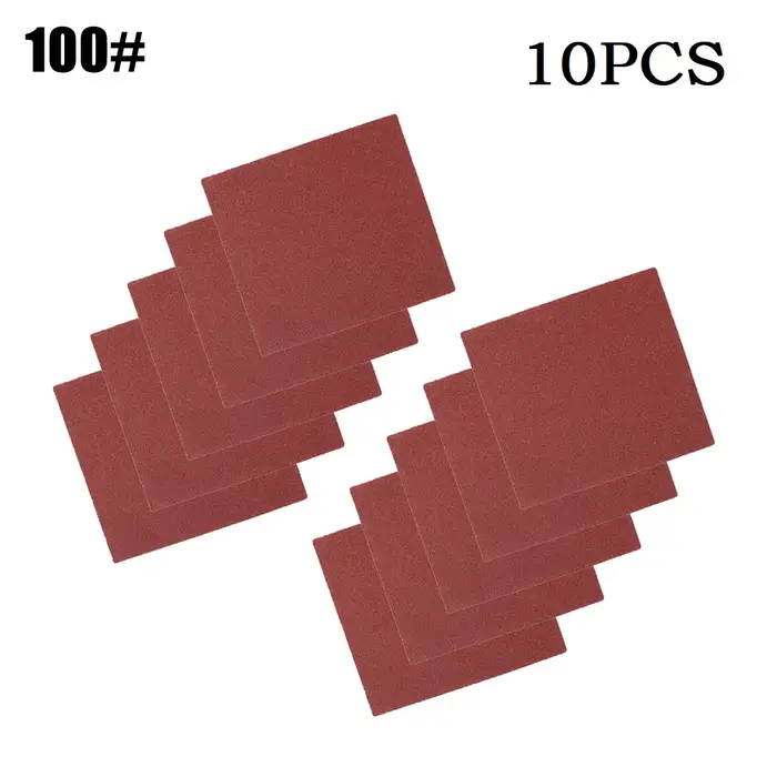 10 pièces 110x100mm papier de verre flocage tampon de ponçage 60-1000 grain papier de verre abrasif 
