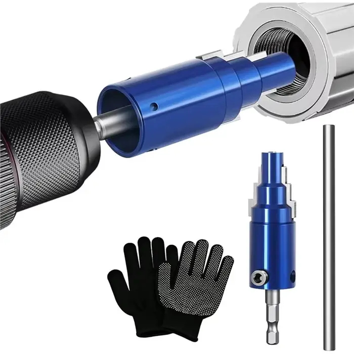 Extracteur de soupapes et de tuyaux AA81 pour perceuse électrique avec tige assistée, gant (1/2" 3/4