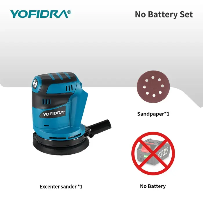 YOFIDRA 125MM ponceuse orbitale électrique sans fil meulage ponçage Machine de polissage outil élect