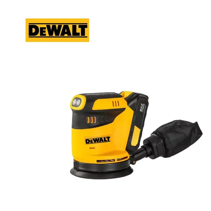 Ponceuse orbitale DEWALT pour batterie 18V/20V avec aspiration des poussières pour le polissage du bois intensif en construction et en atelier