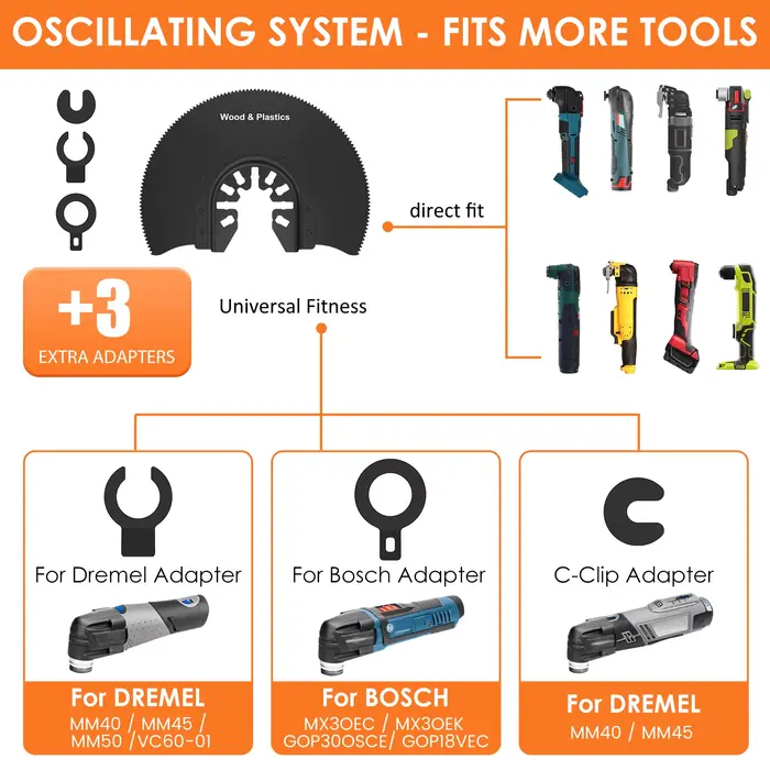4/6 pièces lames de scie oscillantes multi-outils lame