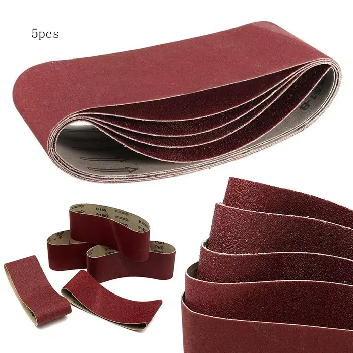 5 pièces bandes abrasives 75x457 Mm qualité mixte 60 80 120 240 grain outil électrique ponceuse Lot