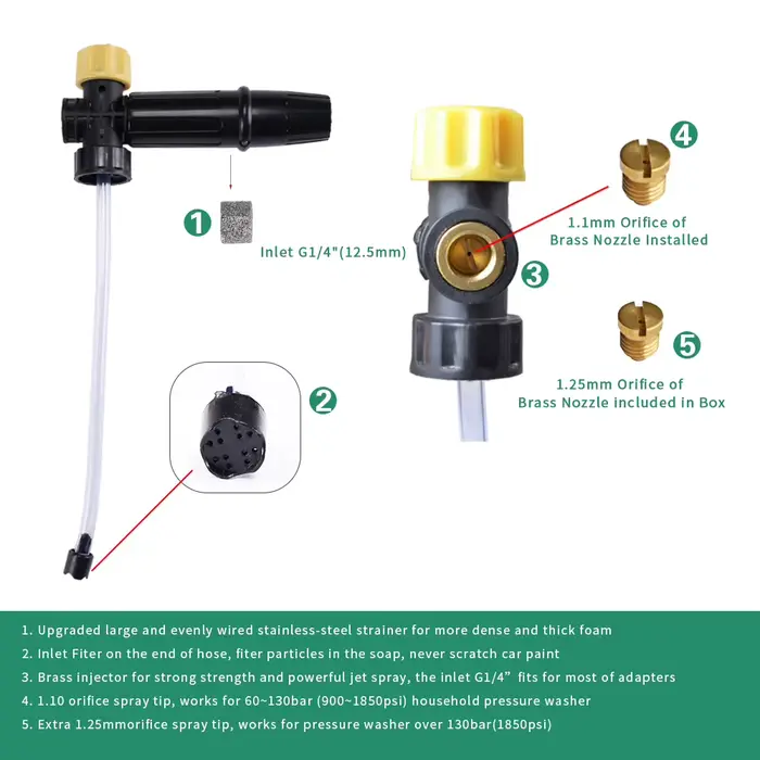 Lance à mousse de neige pour nettoyeur haute pression Bosch AQT Aquatak, pistolet à mousse haute pre