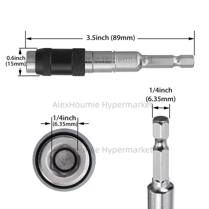 Tige d'extension de foret 1/4 "