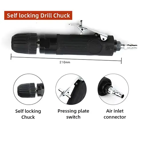 Perceuse à Air pneumatique 3/8 '', perceuse à Air, pistolet de forage droit, perceuse, outil, Machin