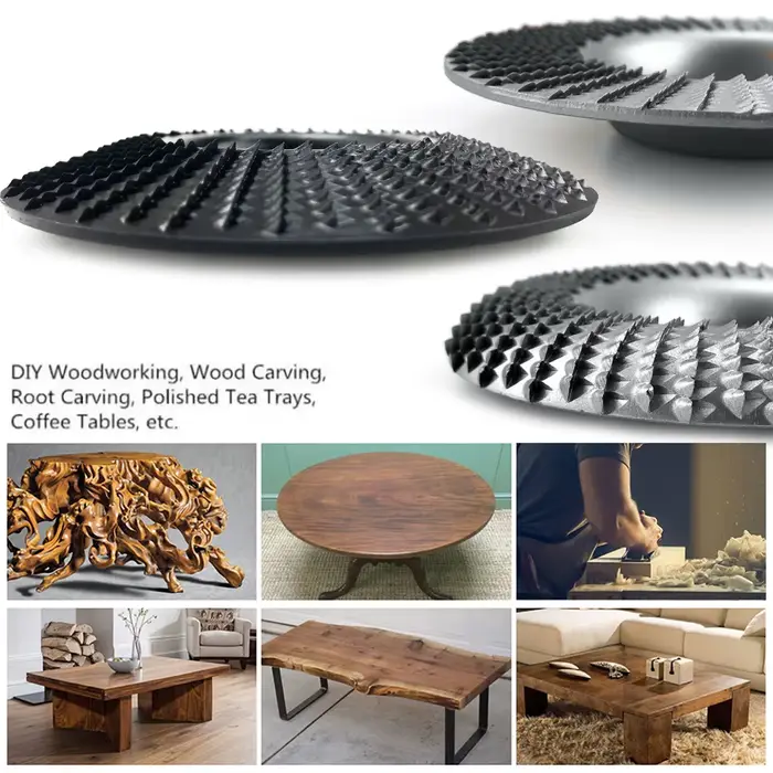 Jeu de disques de sculpture sur bois noir