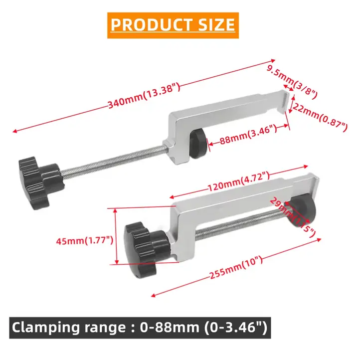 Lot de 2 : Kit de jonction universel pour rails de guidage et pince d'angle droit pour rails parallè