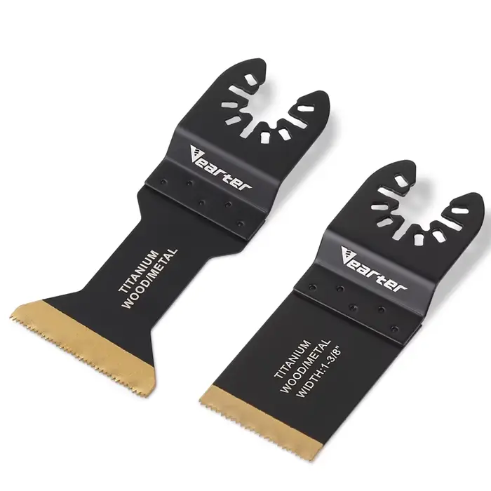 Vearter 2 pièces 34/44mm lame de scie multi-outils oscillante universelle revêtue de titane pour couper le métal clou bois plastique matériau dur
