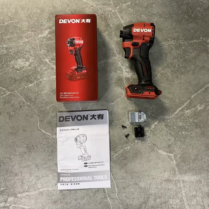 DEVON 20V tournevis à percussion électrique au lithium 5768-Li-20 perceuse à main à charge ultra cou