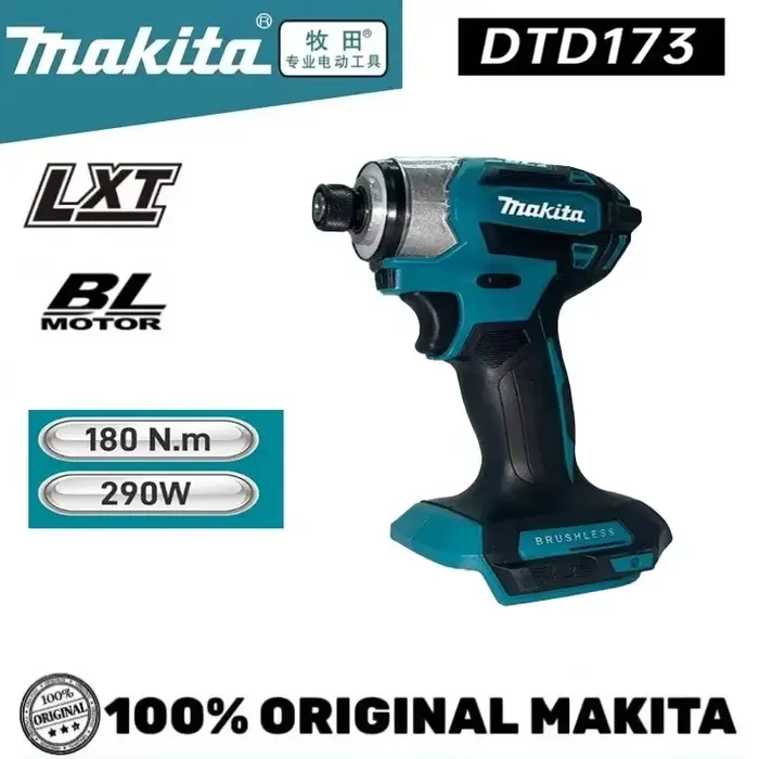 Makita DTD173 18V tournevis à percussion sans fil 180Nm perceuse électrique tournevis avec lumière L