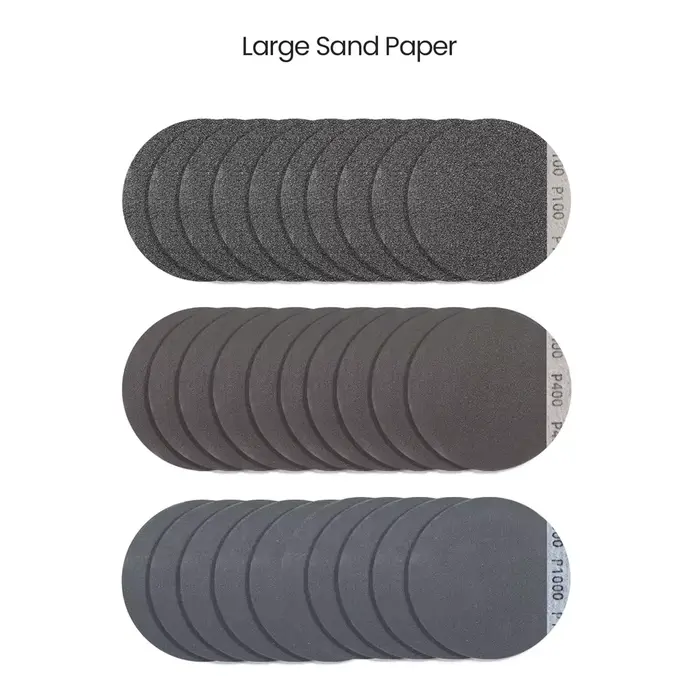Bloc de ponçage rond à crochet et boucle, Kit de ponceuse à main humide et sèche pour le polissage d