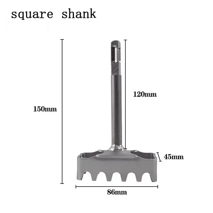 Ouvre-trou carré pour marteau perforateur SDS Plus, perforateur rapide pour trous carrés dans les mu