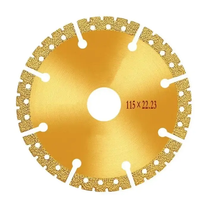Lame de scie jaune diamant brasé sous vide 4.5 pouces