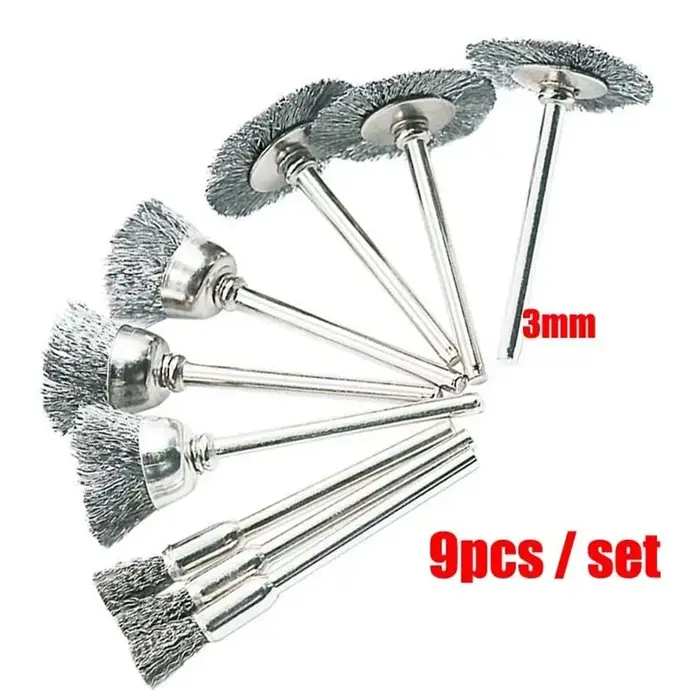 Brosse métallique en acier pour Dremel, outil lointain, peinture, élimination de la rouille, polissa