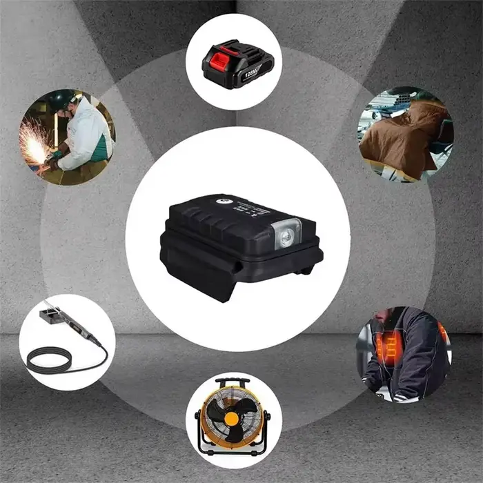Adaptateur lampe de travail LED pour batterie Li-on Makita 14.4V/18V BL1830 BL1430 BL1850 convertiss