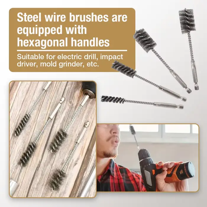 Ensemble de 4/8 brosses métalliques en acier inoxydable