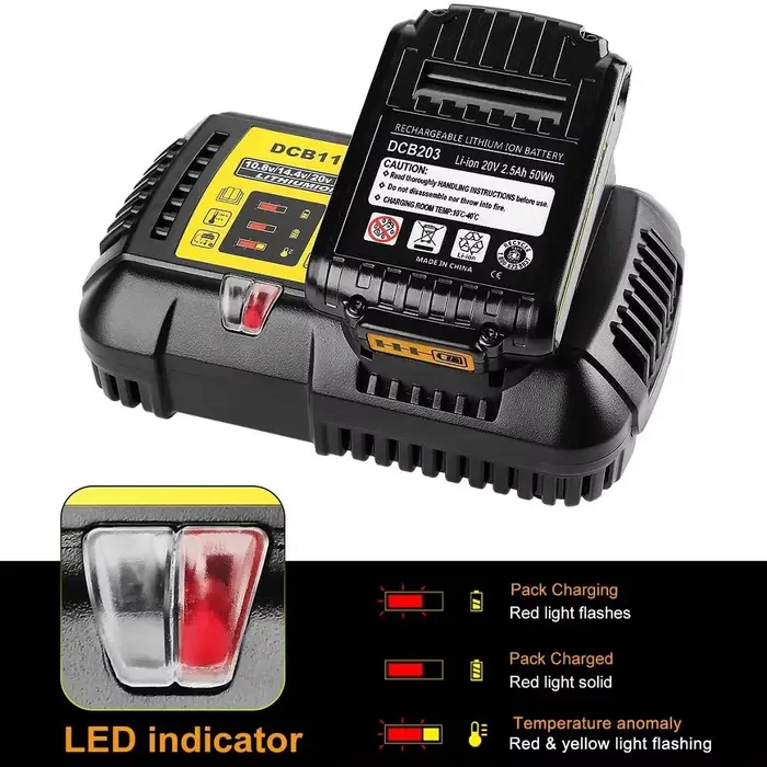Chargeur de batterie DCB118 pour batterie Dewalt 10.8V 12V 14.4V 18V 20V DCB200 DCB101 DCB115 DCB107