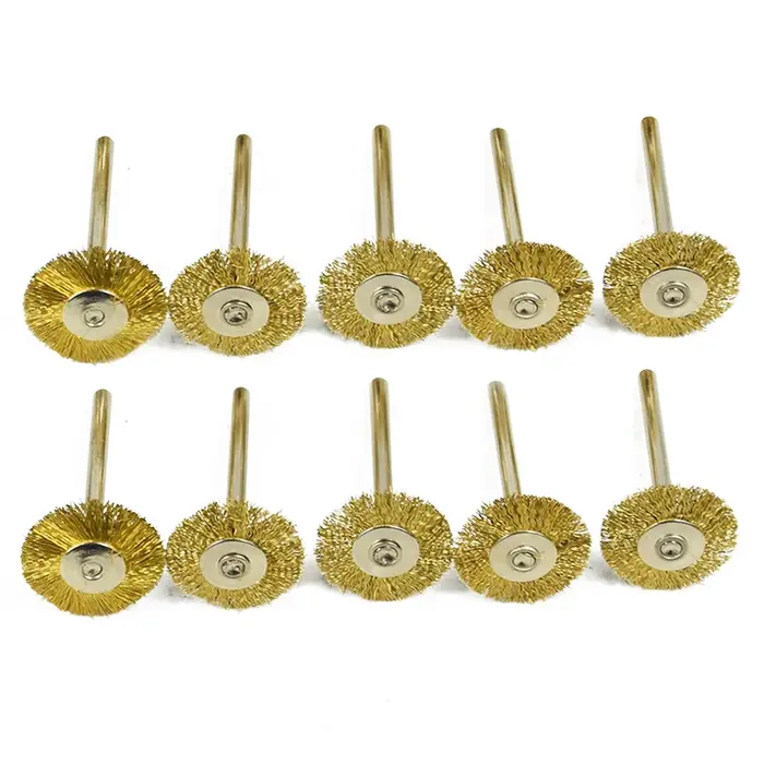 CMCP 10 pièces 22mm fil de polissage brosse ensemble 3.0mm tige acier inoxydable/Nylon/laiton