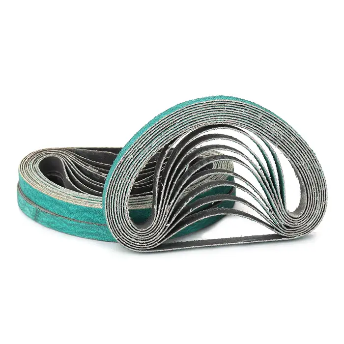 10 pièces 10x330mm bandes abrasives 3/8 "x 13" ponceuse outil à bande Abrasive pour métal meubles en