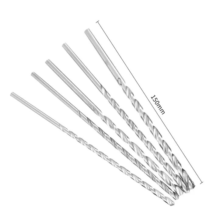 15Pcs Extra Long 150Mm HSS foret hélicoïdal 2Mm 3Mm 3.5Mm 4Mm 5Mm tige droite tarière bois métal outils de forage