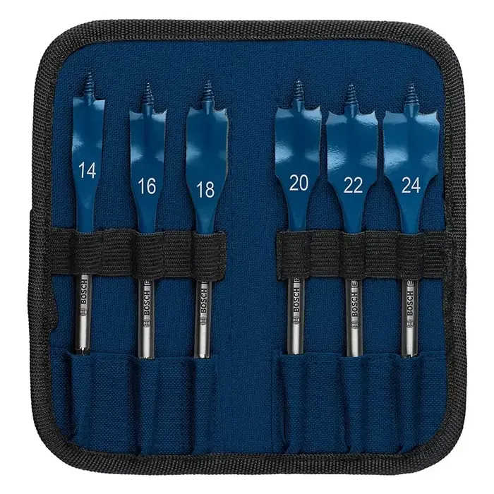 BOSCH 2608900332 Expert Self Cut Speed Spade Drill Bit Set 6 pièces 14/16/18/20/22/24mm Perçage à grande vitesse pour le travail du bois