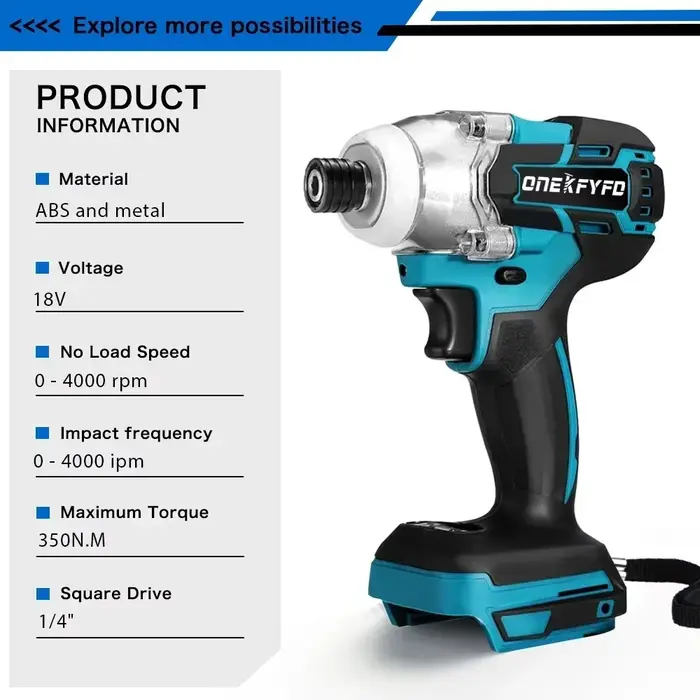 Tournevis électrique sans fil, clé à chocs rapide n'ayant pas de brosse, perceuse rechargeable, vis