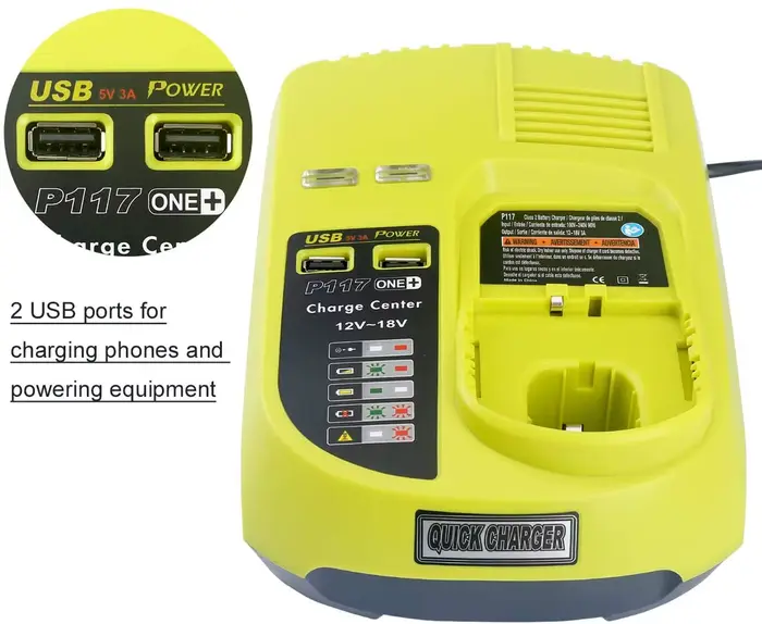 Chargeur de batterie pour Ryobi 12V-18V ni-cd ni-mh Li-ion remplacement