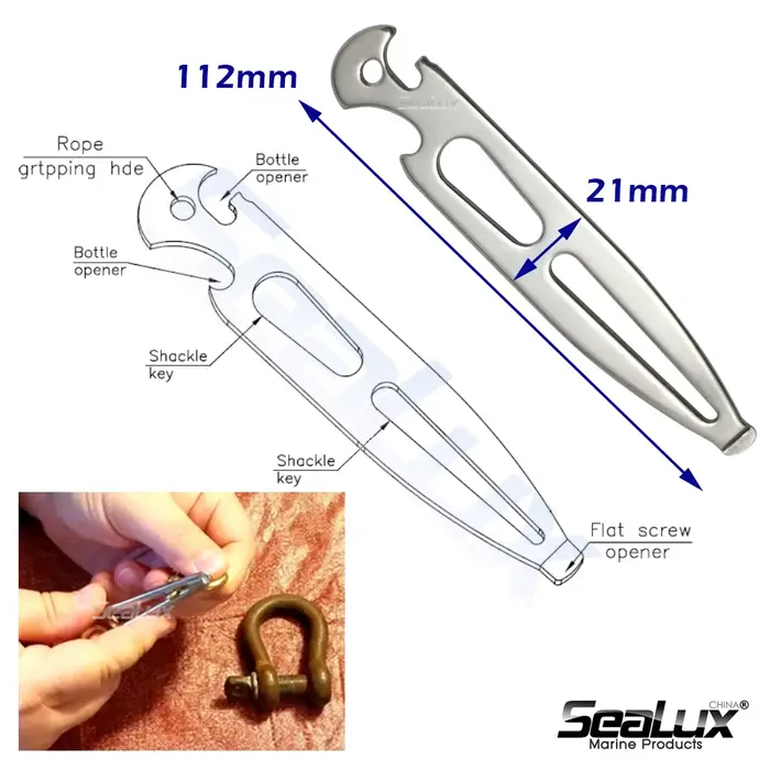 Sealux-Boîte à outils d'urgence en acier inoxydable, clé de pont universelle, clé à manille, multi-o