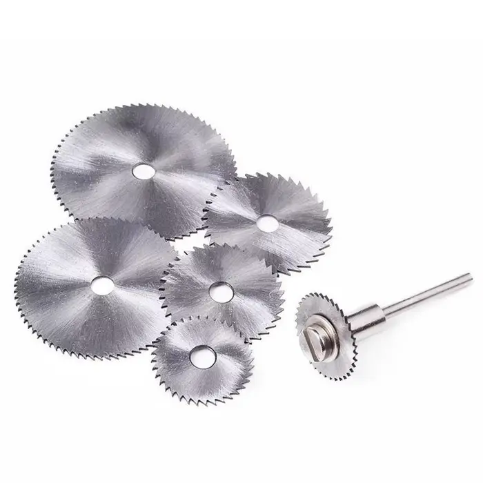 Perceuse 6 pièces 1/8 "tige haute vitesse en acier Mini lames de scie avec mandrins pour outil rotatif Dremel Foredom