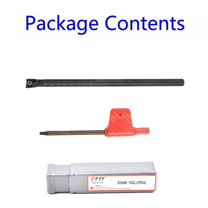 Barre de tournage et d'alésage SCLCR06 de 6/7/8/10 mm et 10 porte-inserts CCMT060204-HM pour barre d