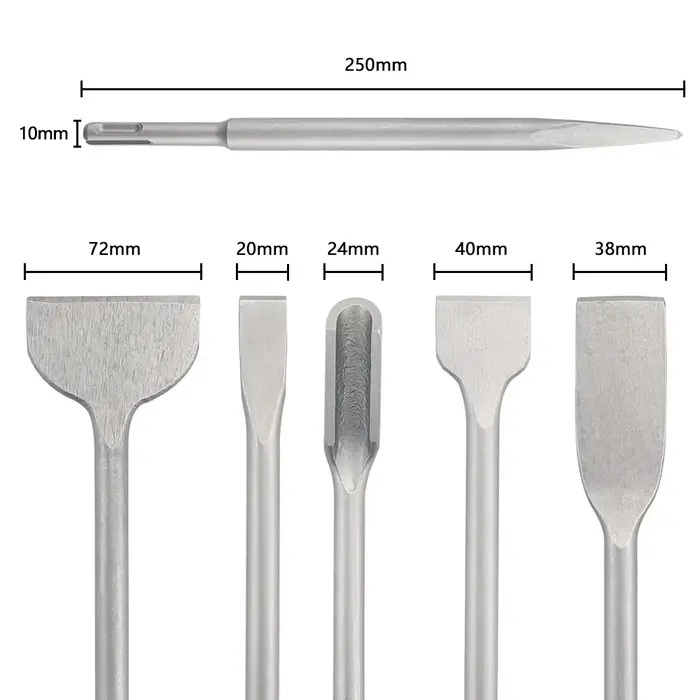 Jeu de ciseaux de 250 mm avec queue SDS Plus pour marteau perforateur électrique