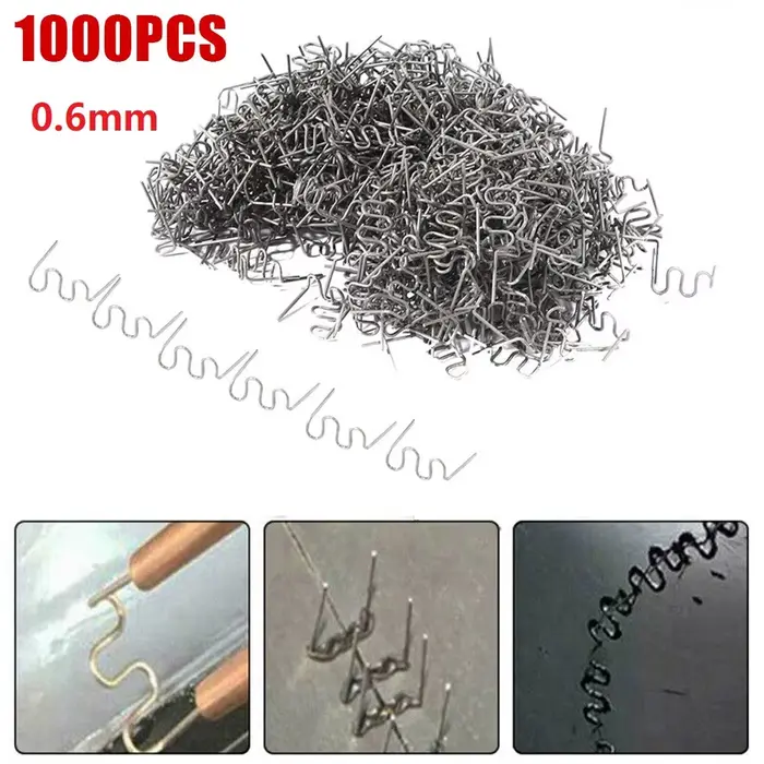 Agrafes ondulées S 0.8mm 0.6mm, pour carrosserie de pare-chocs de voiture, Kit de réparation d'agraf